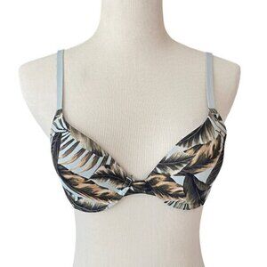 Victoria's Secret Pink Wear Everywhere Push Up Tropical Palm Leaves Bra Size 32B